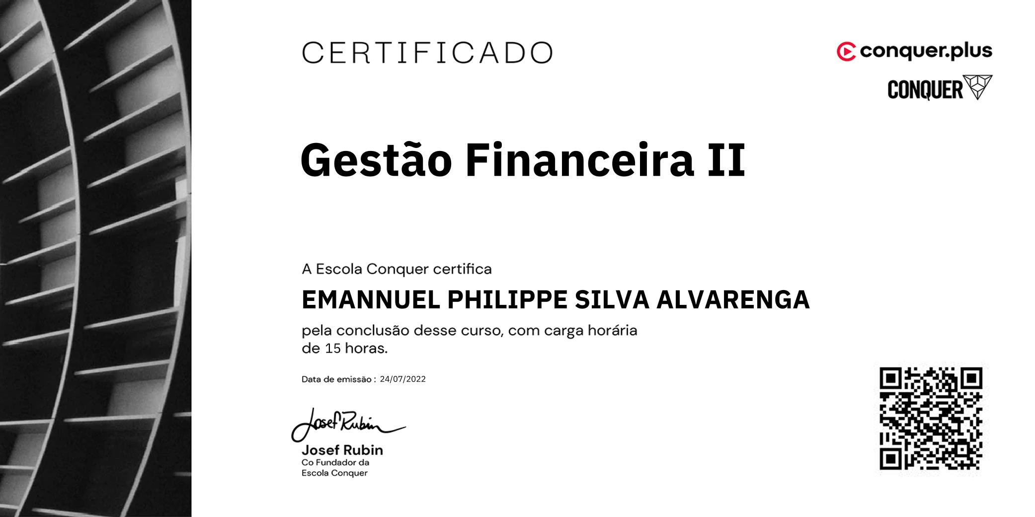 Certificado de Gestão Financeira II